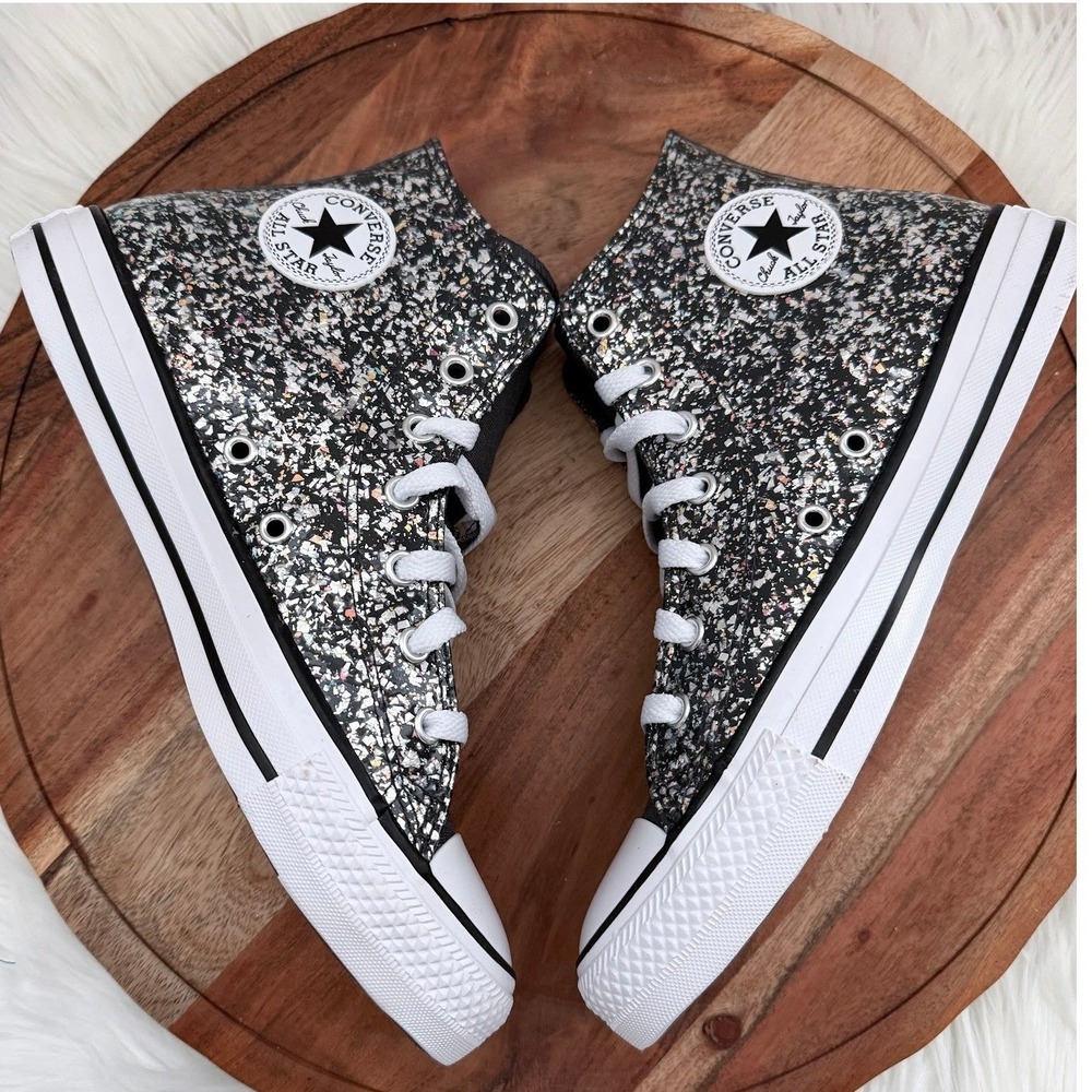 Converse Chuck Taylor All Star High Top Glitter Sparkle Sneakers Youth‎ Size 6